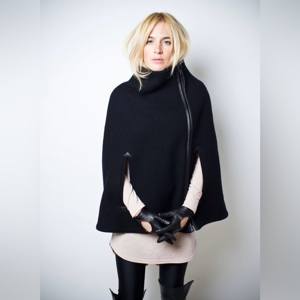 Smythe Elegant Black Cape Sweater
